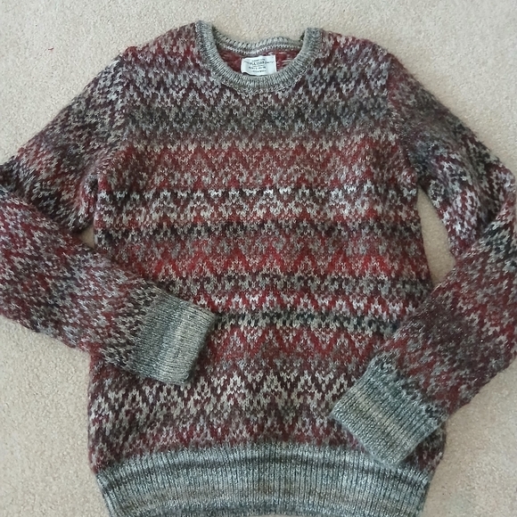 Pull&Bear Other - Pull & Bear Mens Crew Neck Sweater. Burgundy Gray White. Sz S EU.      FL